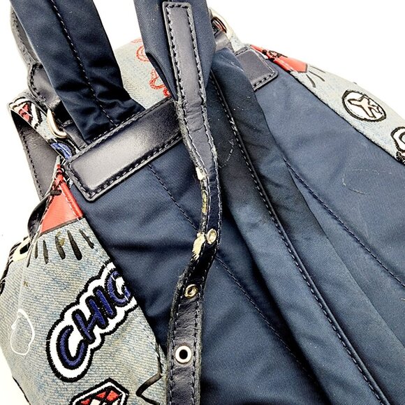 Michael Kors Navy Graphic Backpack - Picture 15 of 16